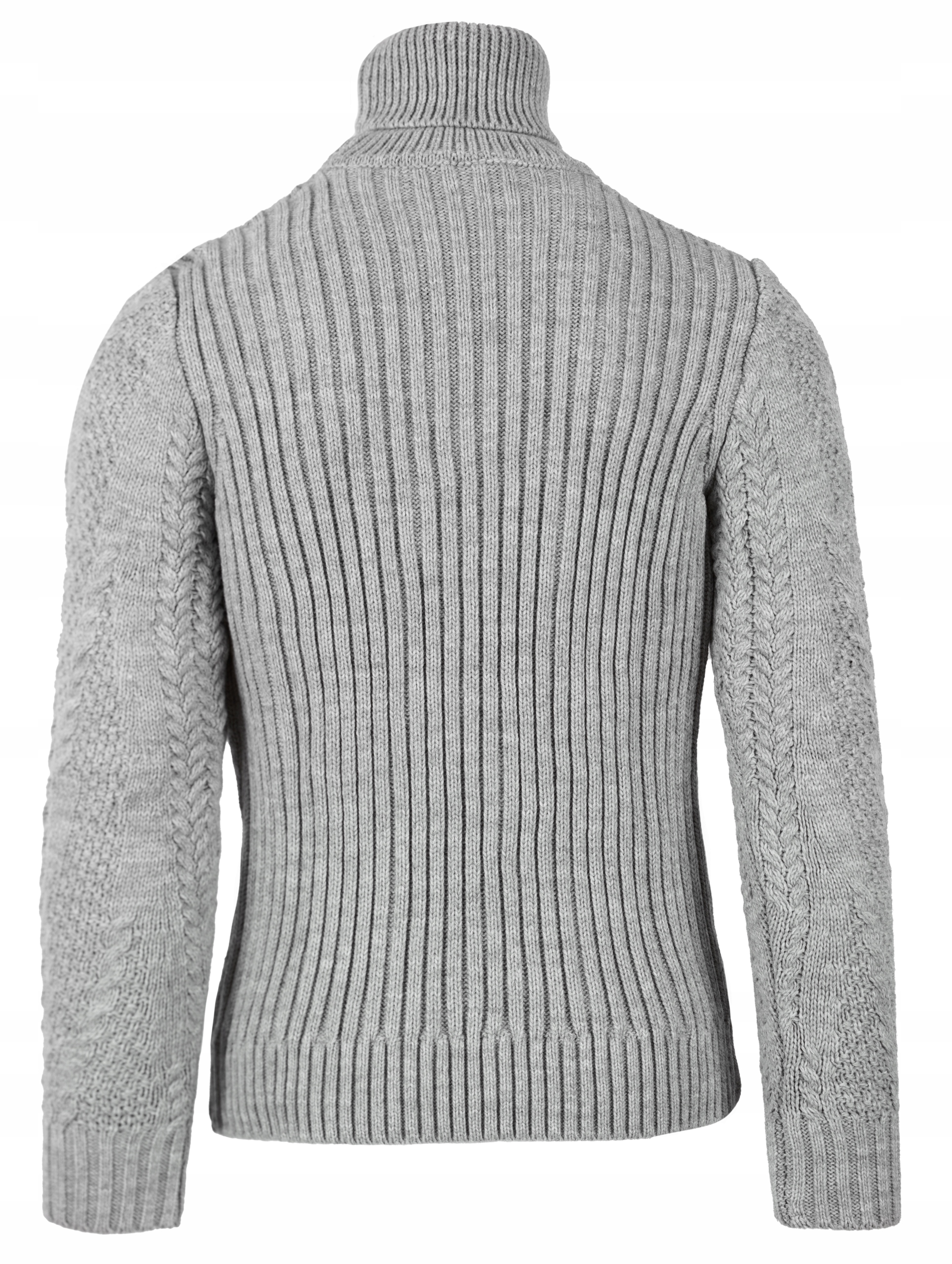 SWETER MĘSKI GOLF WEŁNIANY ZIMOWY GRUBY CIEPŁY SIWY SZARY TURECKI NA ZIMĘ L Rozmiar L