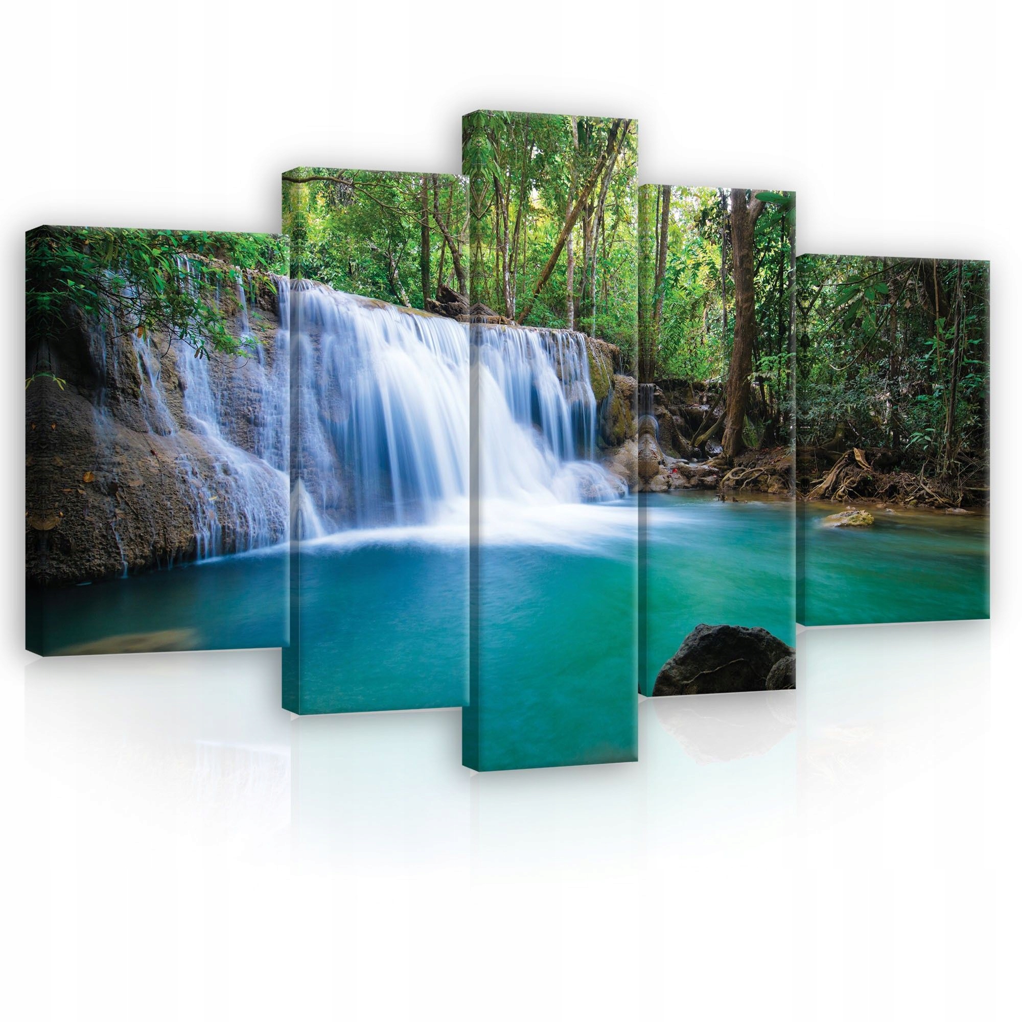 Obraz 170x100 Tropický vodopád lesná oáza zelená príroda polypová