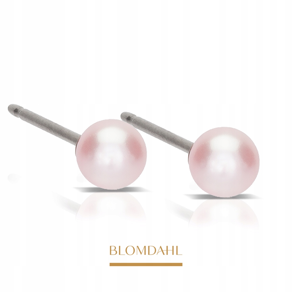Blomdahl Náušnice Pearl Light Rose 4 mm
