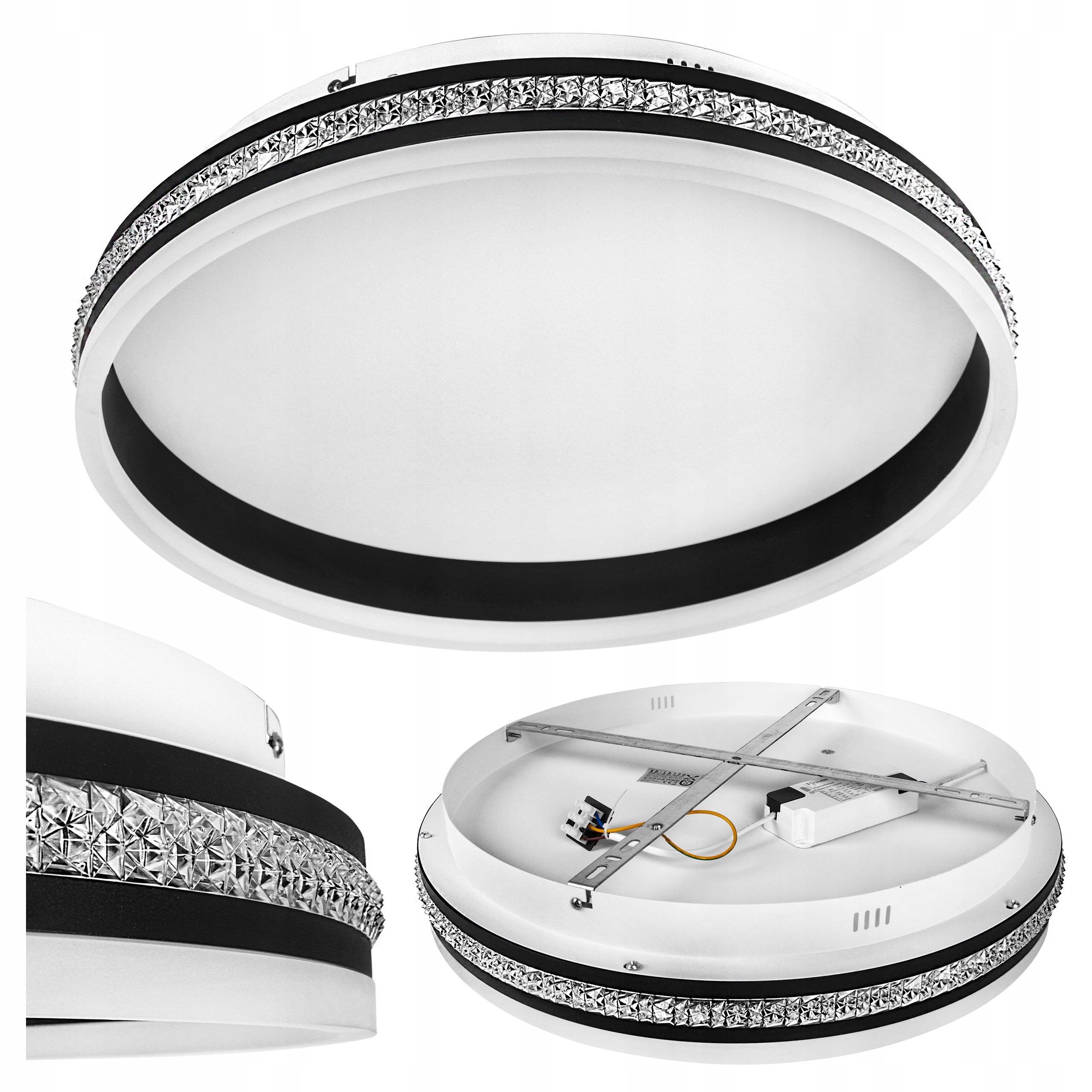 Led závesná lampa luster stropné svietidlo 50 cm 48 W 4000K čierna diamantová Xudo