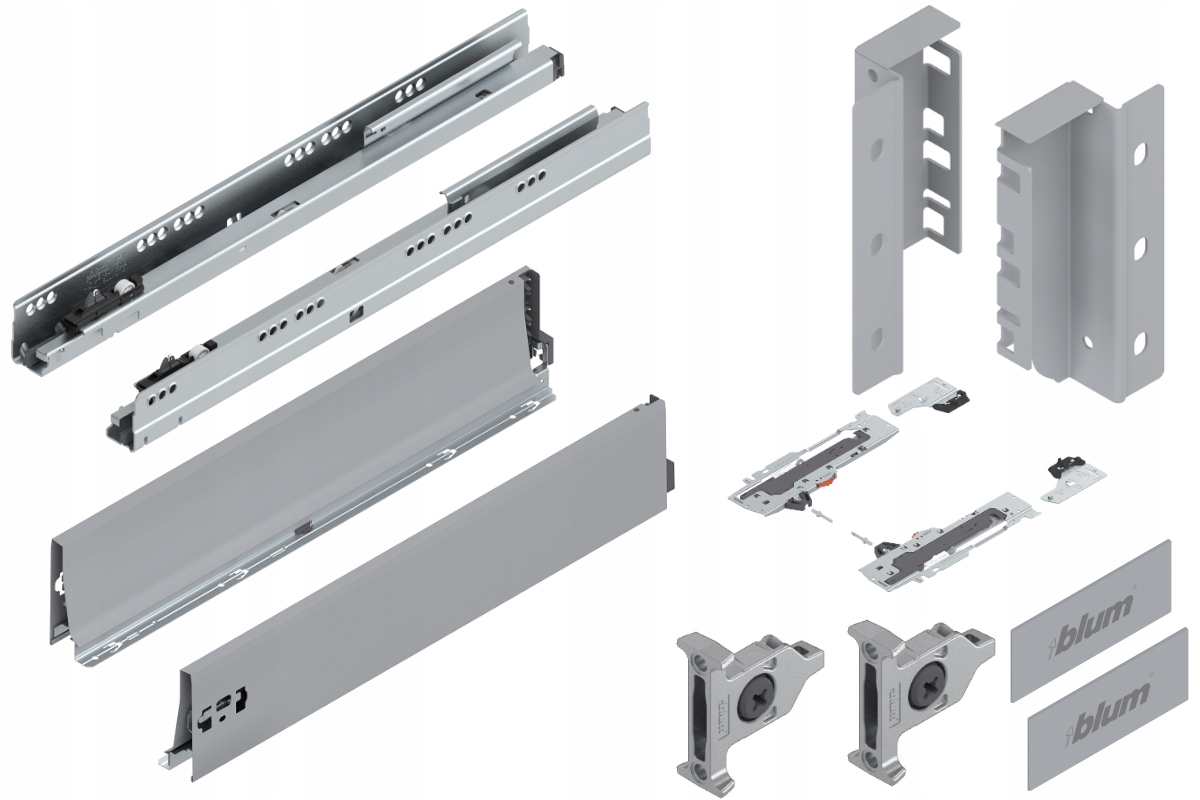 Blum Šuplík Tandembox 600 Střední Tip-On K Šedá