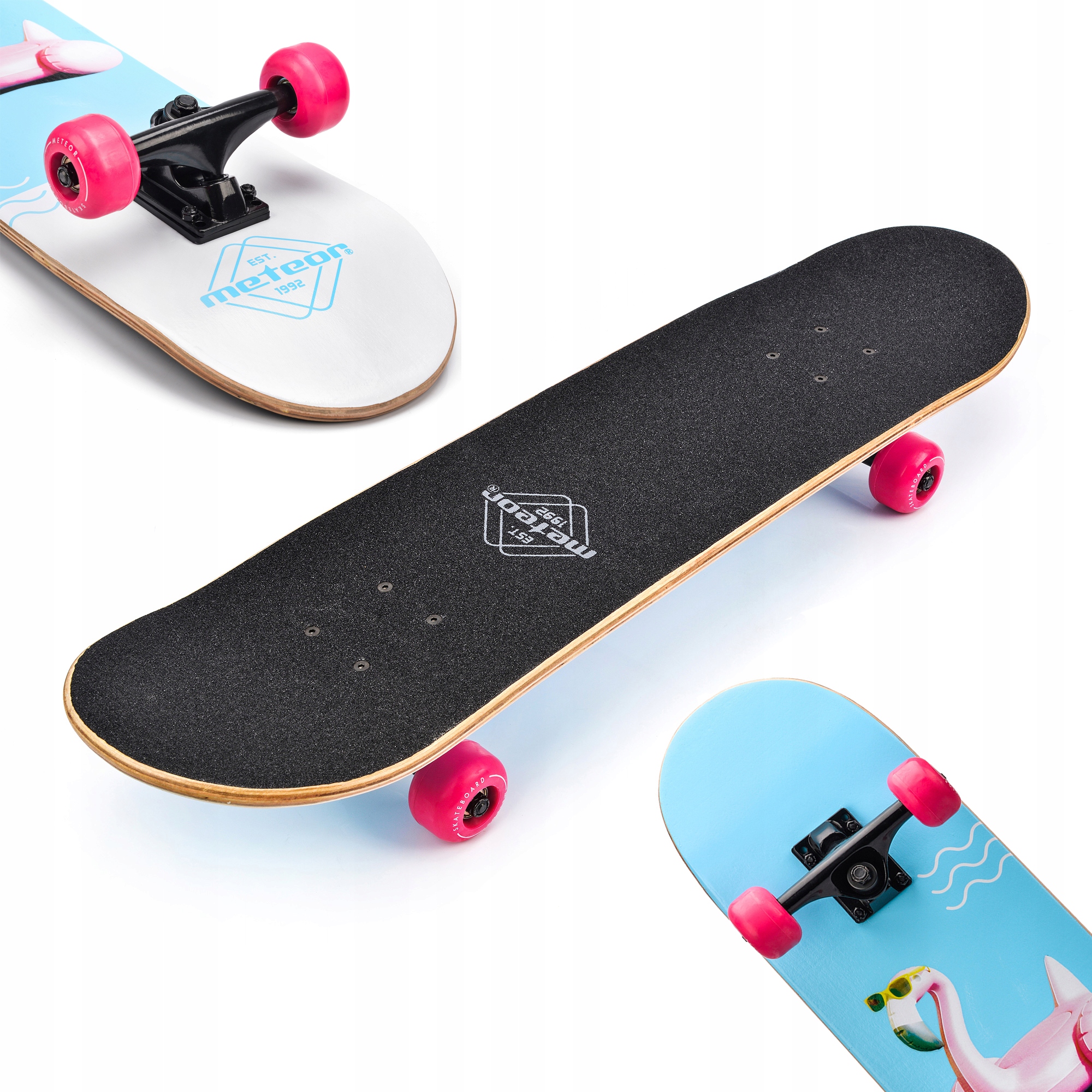 

Klasyczna Deskorolka Drewniana Meteor Flamingo