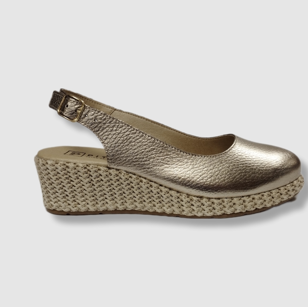 Kožené Sandály Pitillos 10625 zlaté bez podpatku vel.