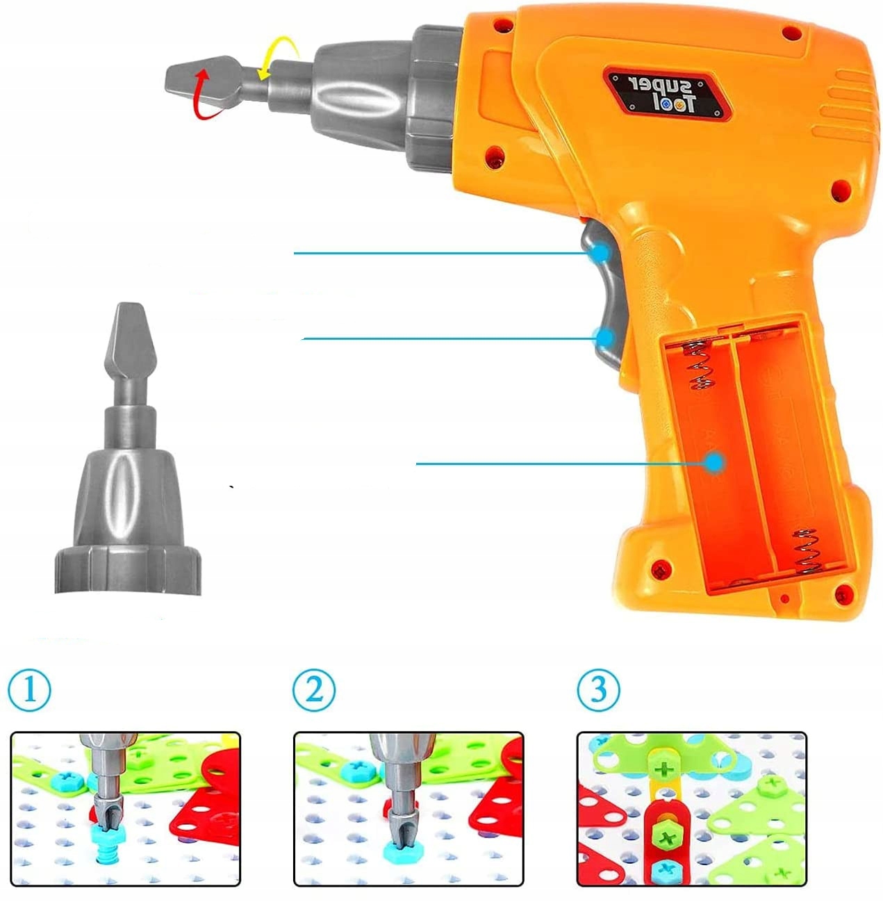 WALIZKA KLOCKI KONSTRUKCYJNE WKRĘTARKA ŚRUBKI ZESTAW MAJSTERKOWICZA 237 el. Marka OWL-TECH