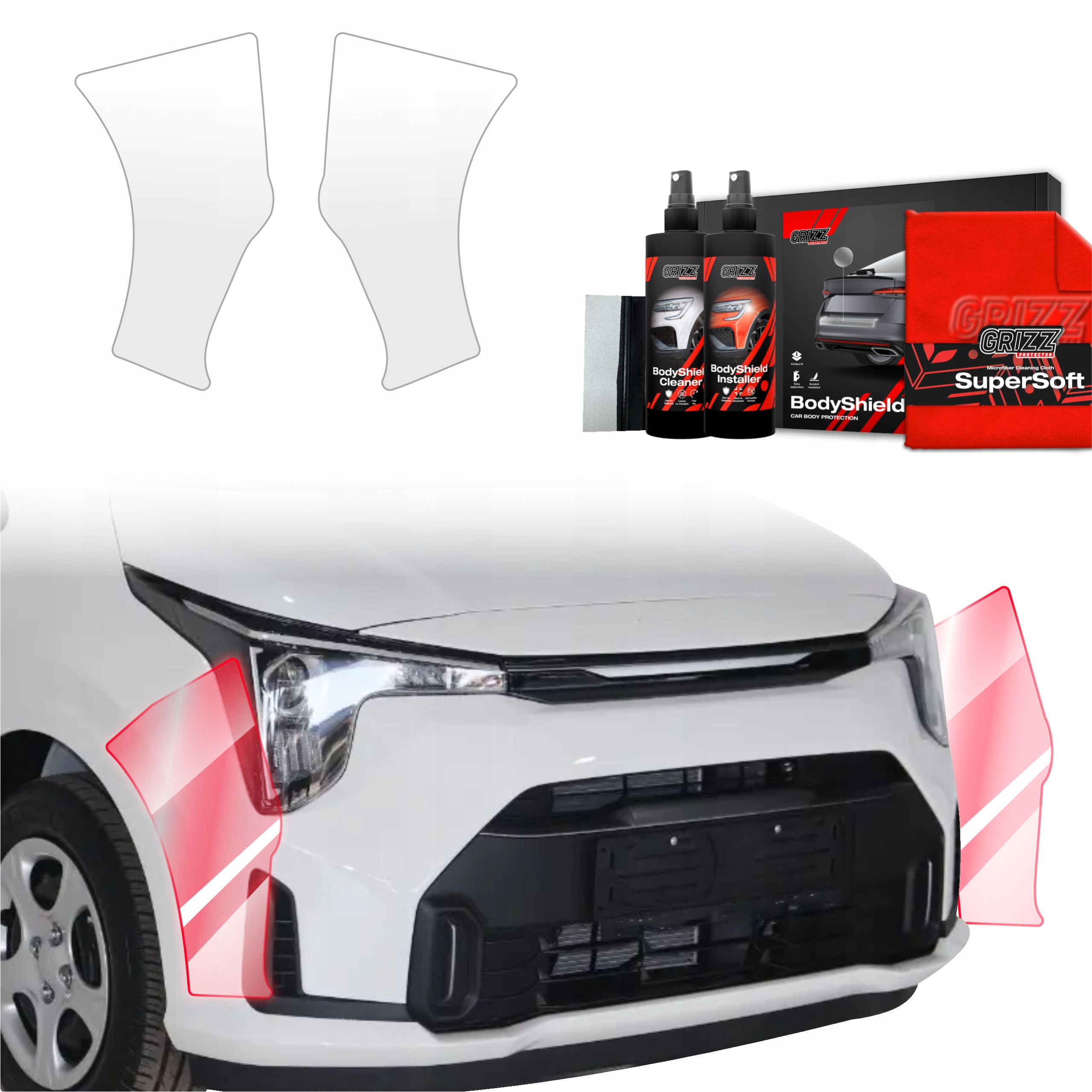 2v1 Fólie Ppf na nárazník pro Kia Picanto (2023-2025) Grizz