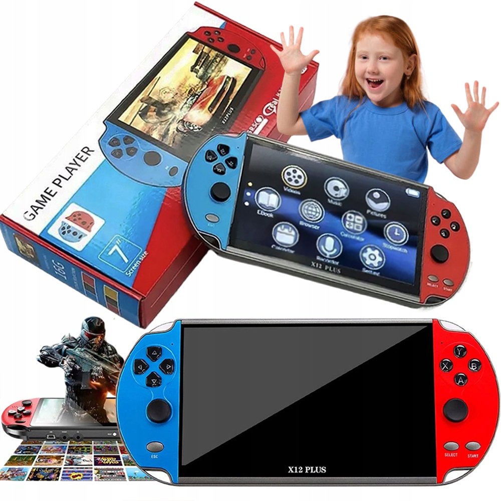 Konsola Przenośna X12 Plus Polskie Menu Ponad 2700 Gier 16GB Gra