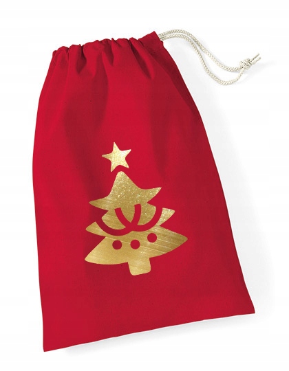 worek Mikołaja czerwony MAŁY 14x20 na prezenty