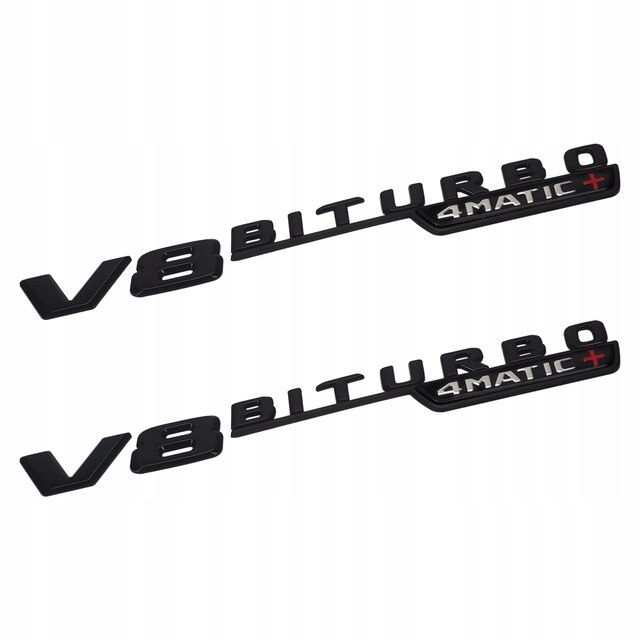 78675374 - 2X MERCEDES V8 BITURBO эмблема черный глянец