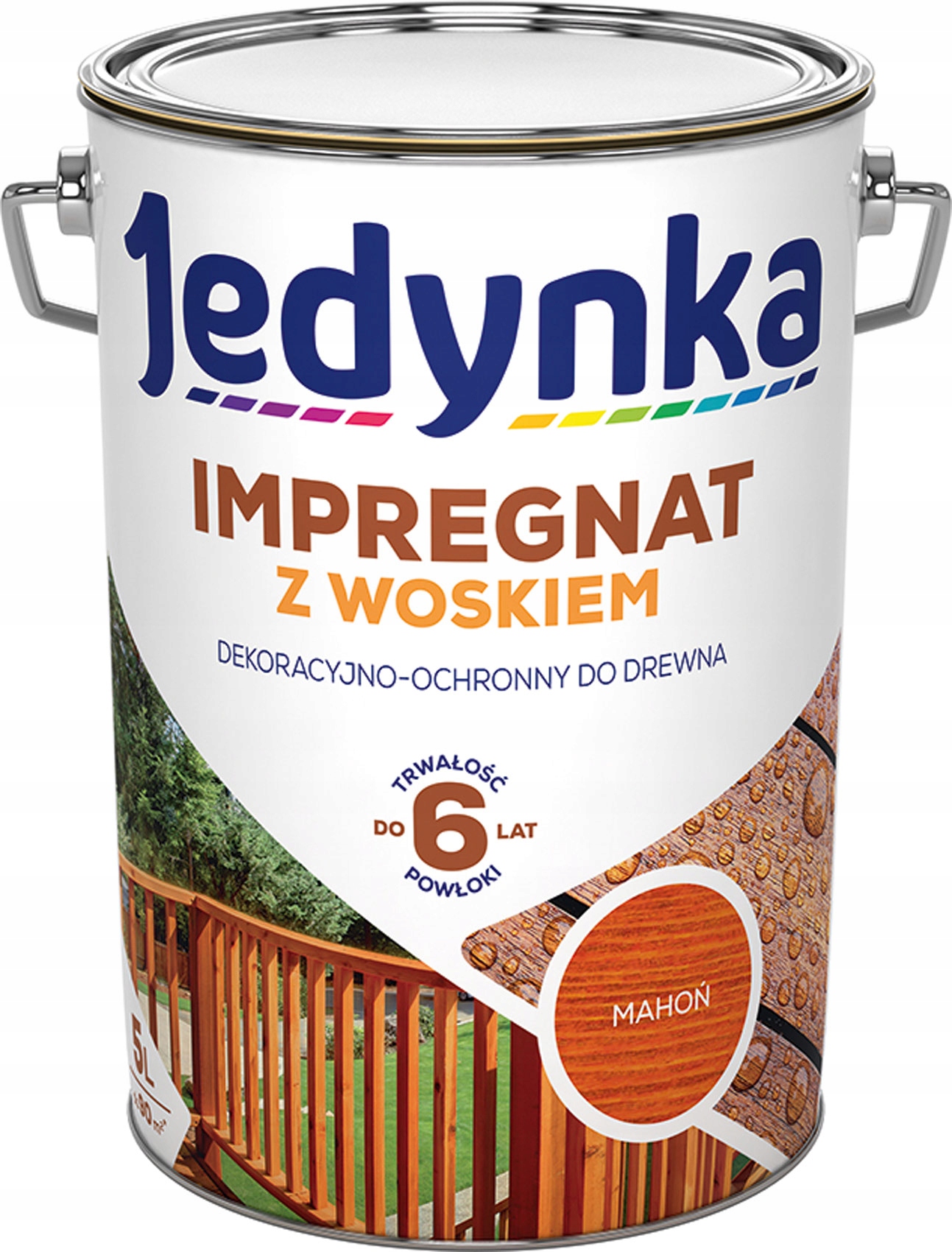 Jedynka impregnat do drewna z woskiem mahoń 5L