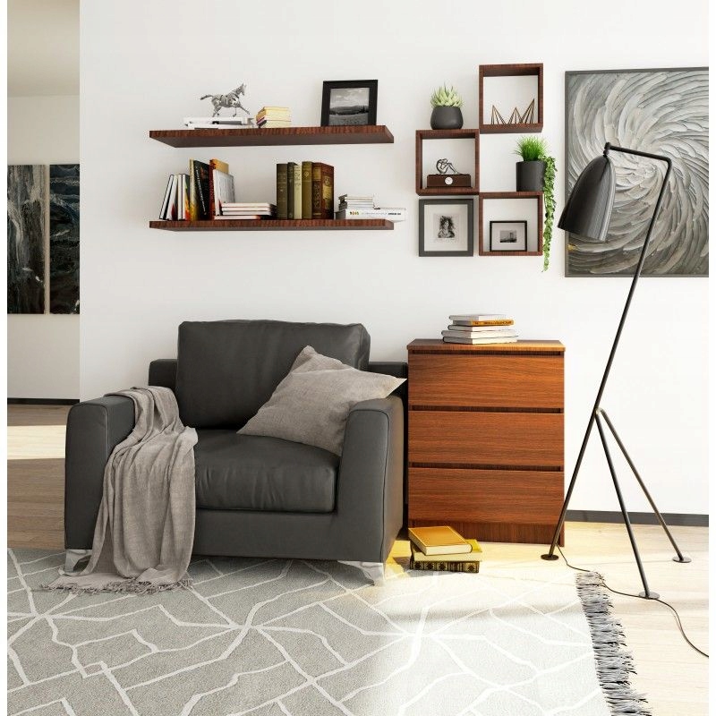 KOMODA MEBLE do SALONU SYPIALNI 60x40x77cm WENGE komoda szafka szuflady Głębokość szuflady 34 cm