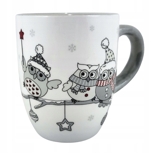 

Ceramiczny Kubek Świąteczny Z Zimowymi Sowami