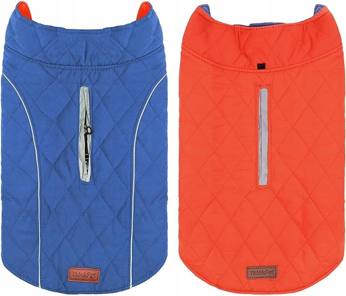 Levně Zimní bunda pro psa Zapínání na na suchý zip, oboustranná, reflexní, modrá, M