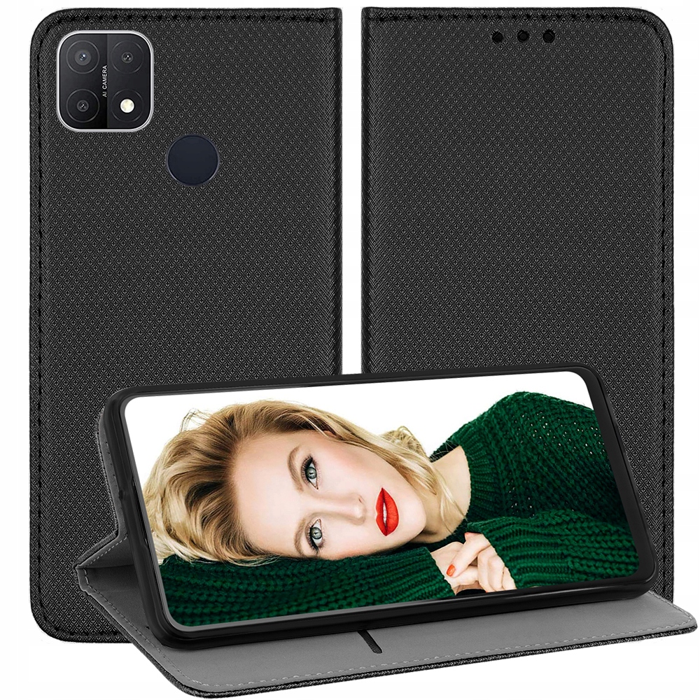 

Etui Smart Magnet Szkło 9H do Oppo A15 A15s