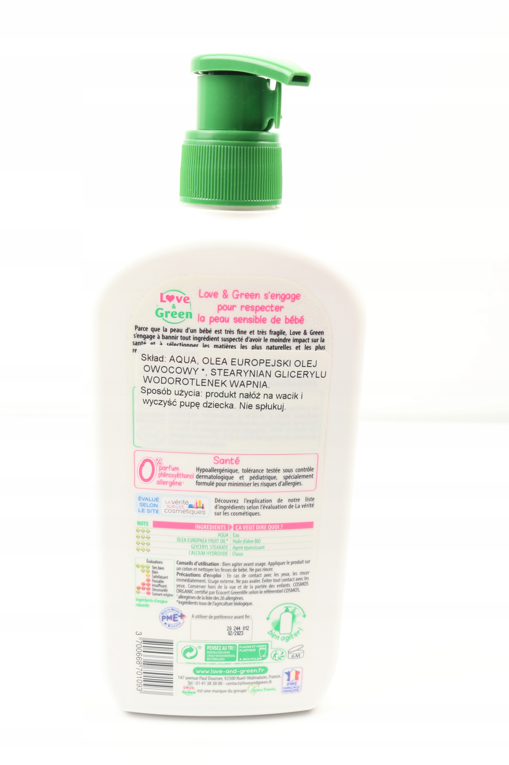 Krem do pielęgnacji Love & Green 500 ml EAN (GTIN) 3700668701093