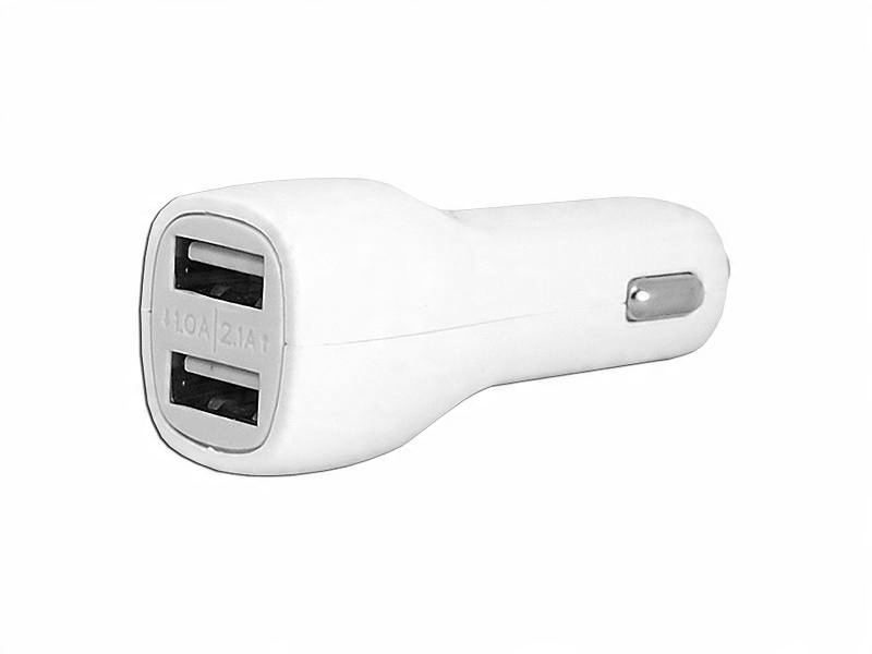 

Ładowarka Samochodowa 2100 mA dual Usb Biała