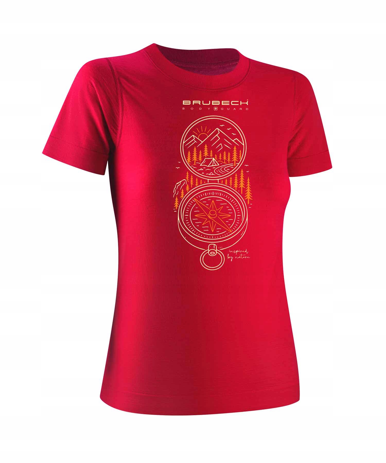 Trekkingowa Koszulka damska z merino z merynosa Brubeck Outdoor malina M