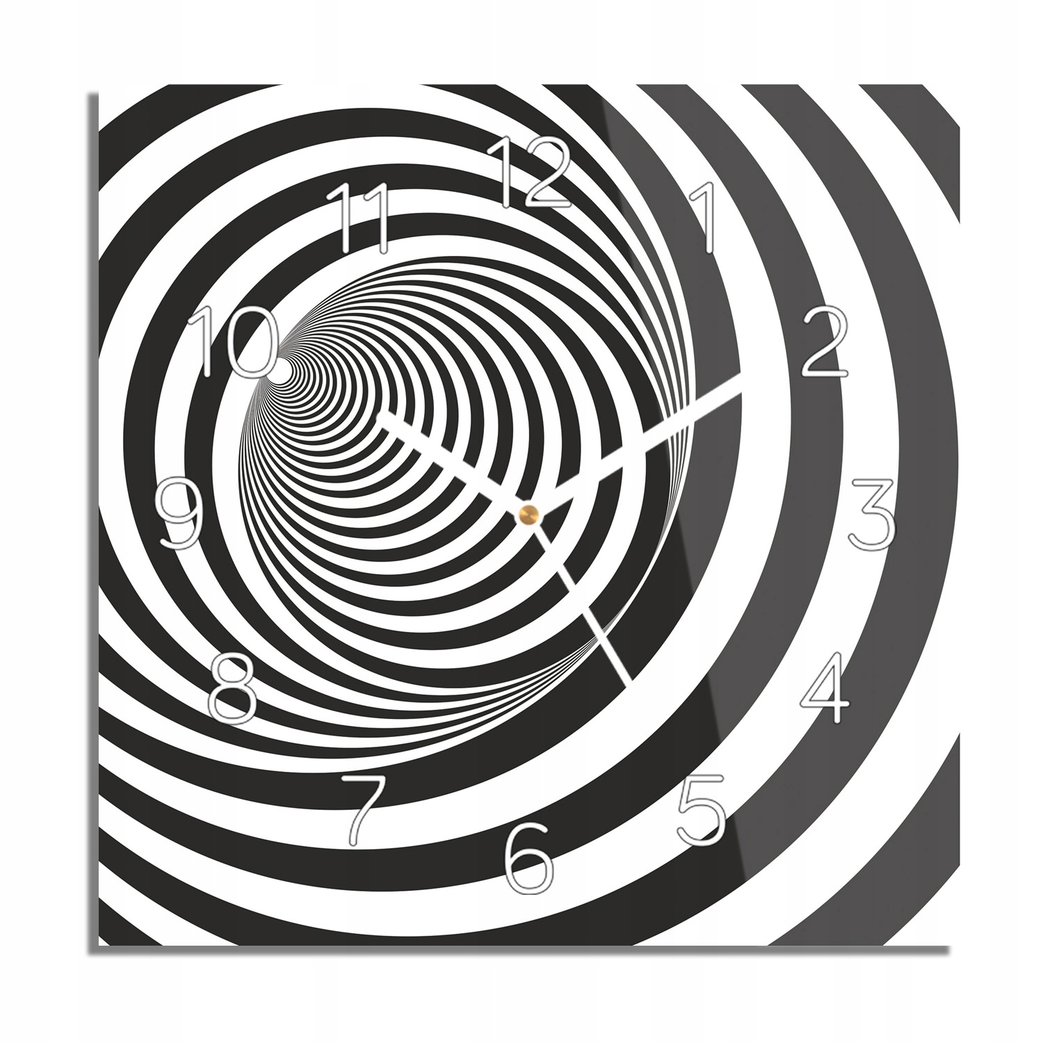 

Spirala iluzja 3D zegar na szkle do sypialni 30x30