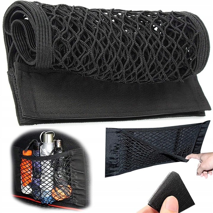 Organizer Torba Siatka Mocna Na Rzep Do Bagażnika Auta Samochodu 40x25cm