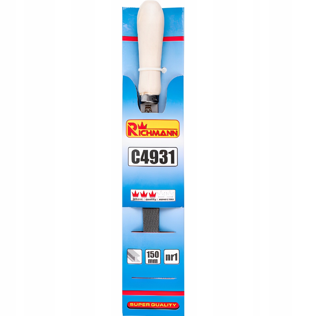 PILNIK PŁASKI 200 mm NR 2 Z DREWNIANĄ RĄCZKĄ DO METALU RICHMANN C4934 EAN (GTIN) 5906741649346