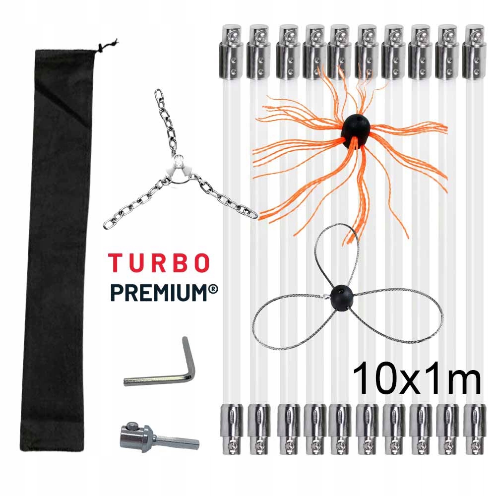 Rotačný čistič komína Komplet Turbo Premium – 10M