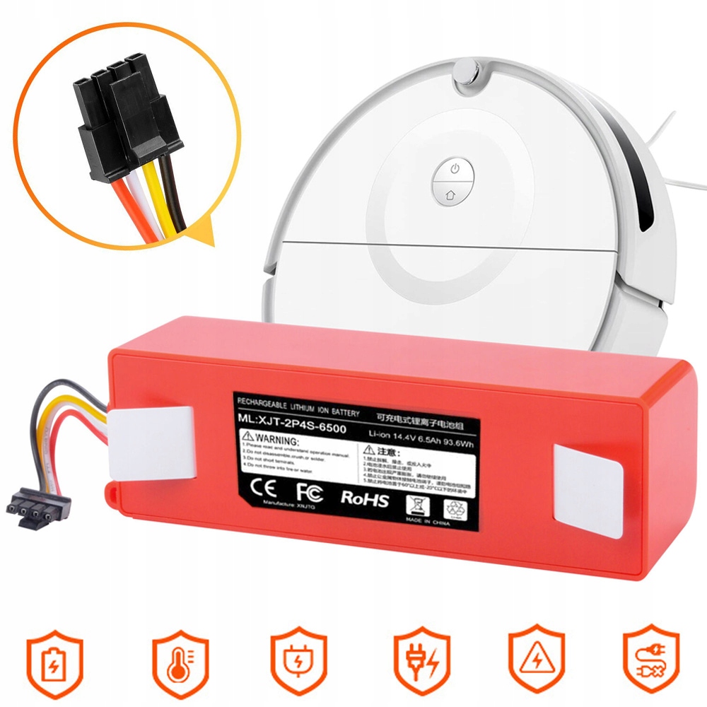 Akumulátor Pro Xiaomi Roborock S50 S51 S55 Výkonná 14.4 V 6500 Mah