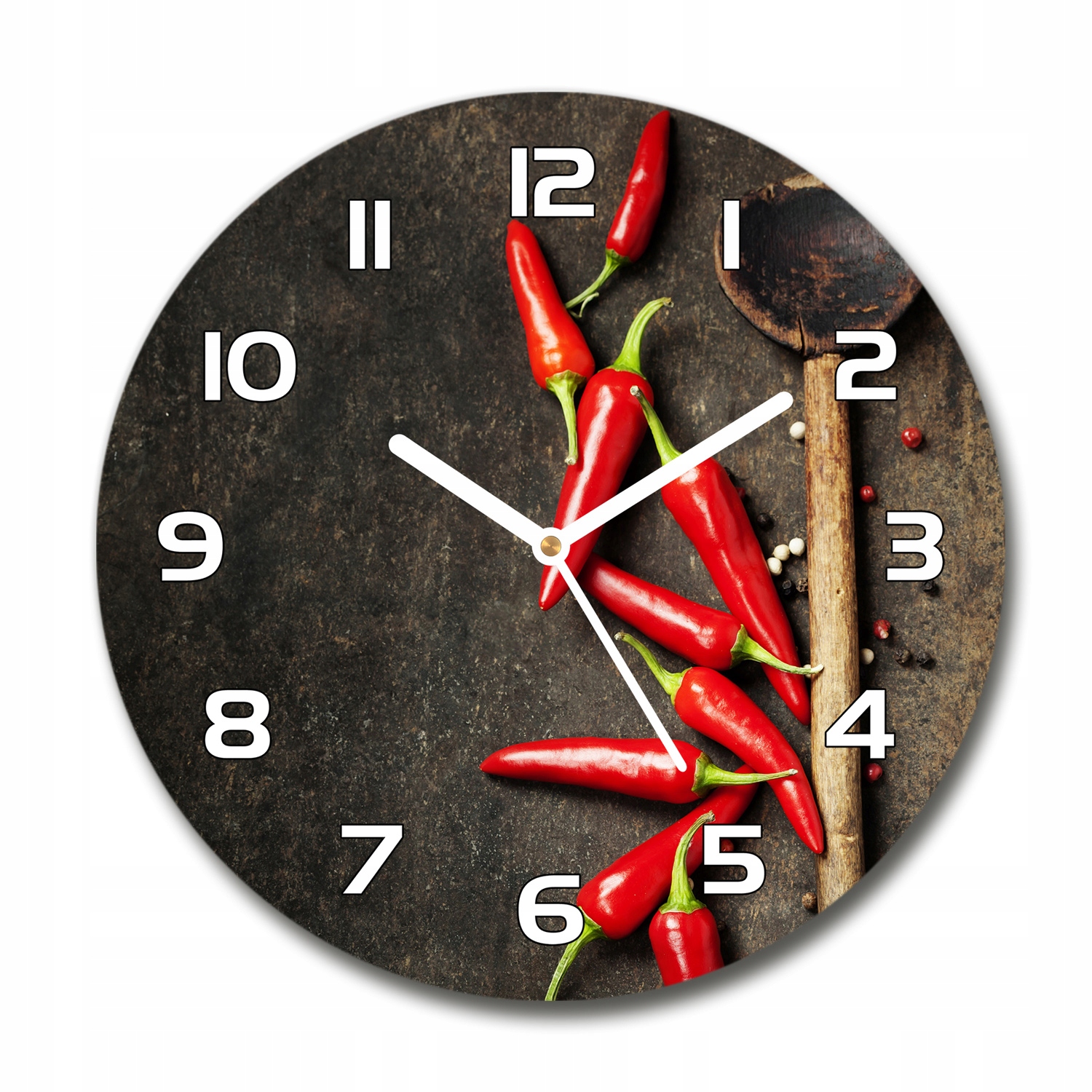 

Zegar szklany na ścianę Papryczki chilli fi 30 cm