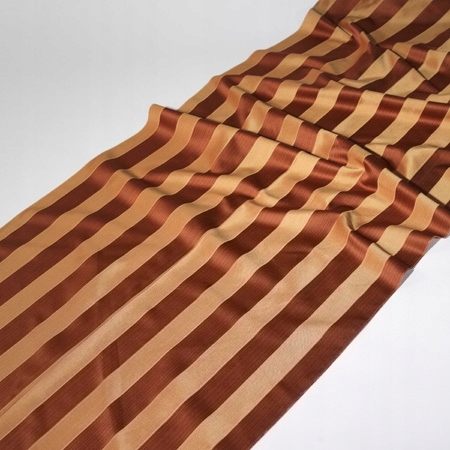 Žakárová látka pruhy zlaté hnědé závěsy 270x 150