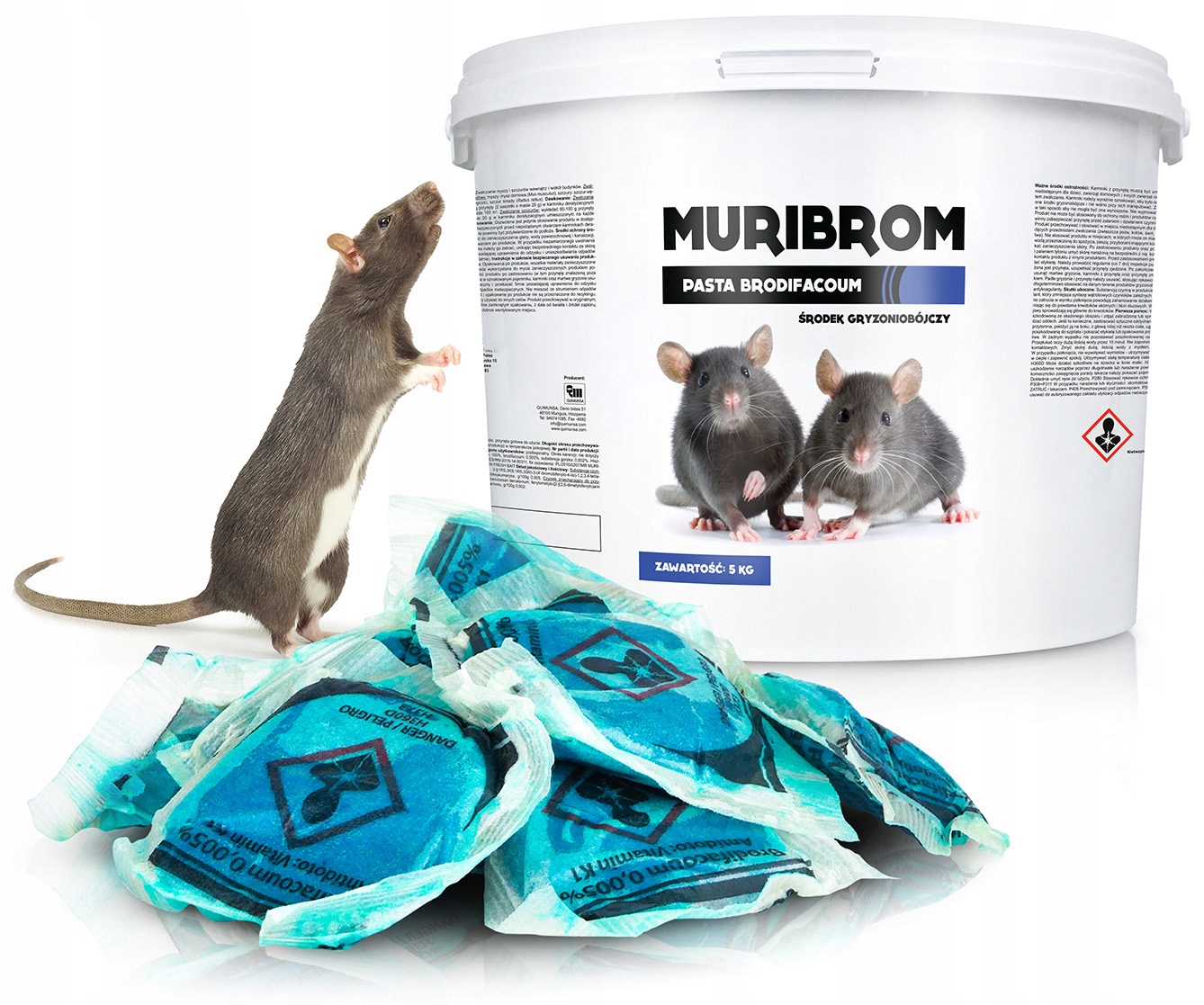 Mumifikująca Trucizna Gryzonie Ultra Mocna Pasta Brodifakum Muribrom 5 Kg