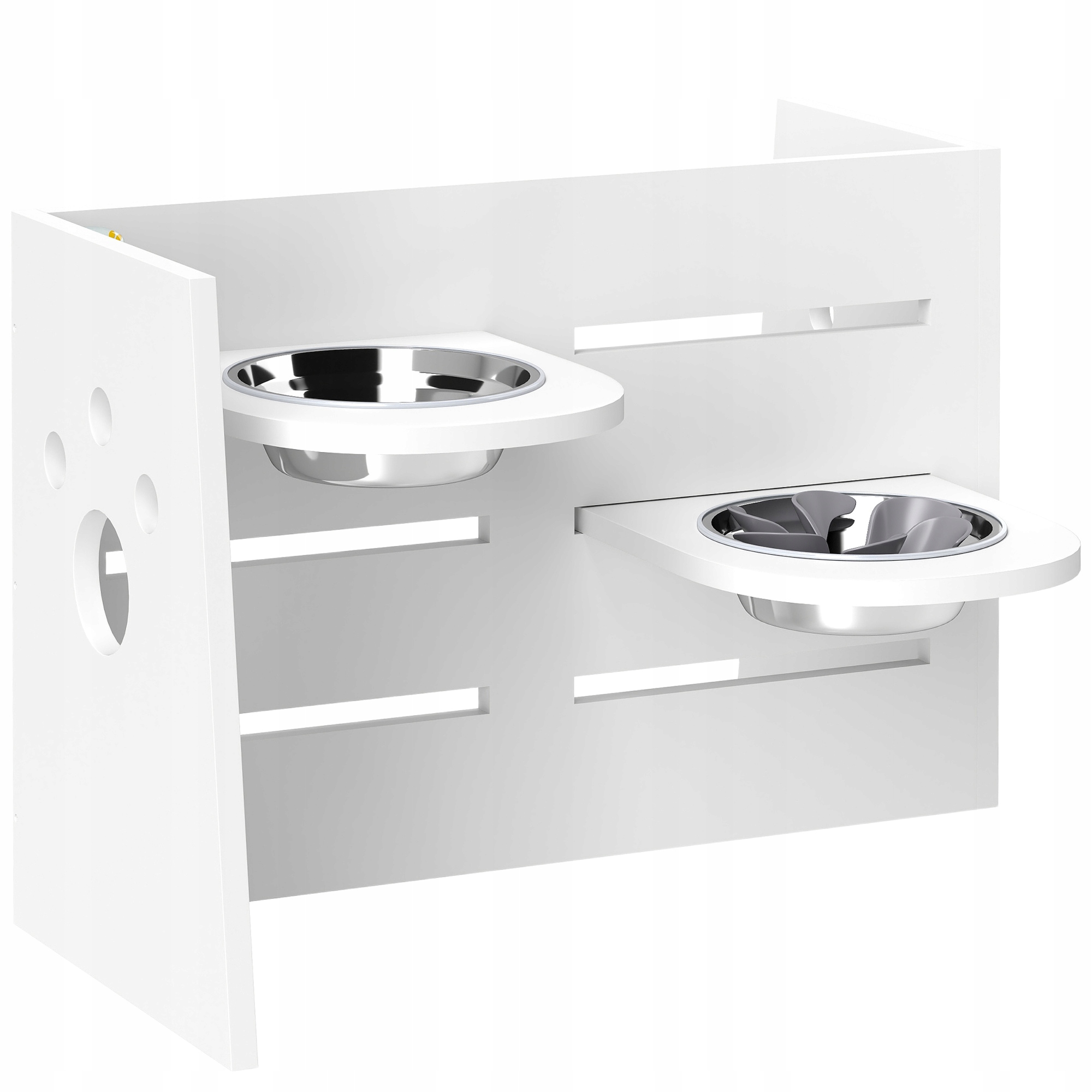 Regulovatelný set misek pro psy PawHut, bílá, 63x58,5x40 cm