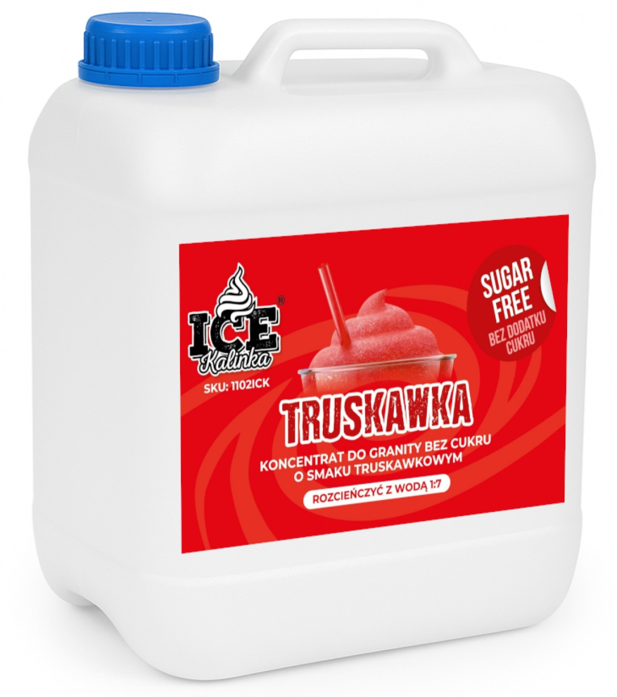 Syrop do granity koncentrat do granitora bez cukru Truskawka 5l 1:7
