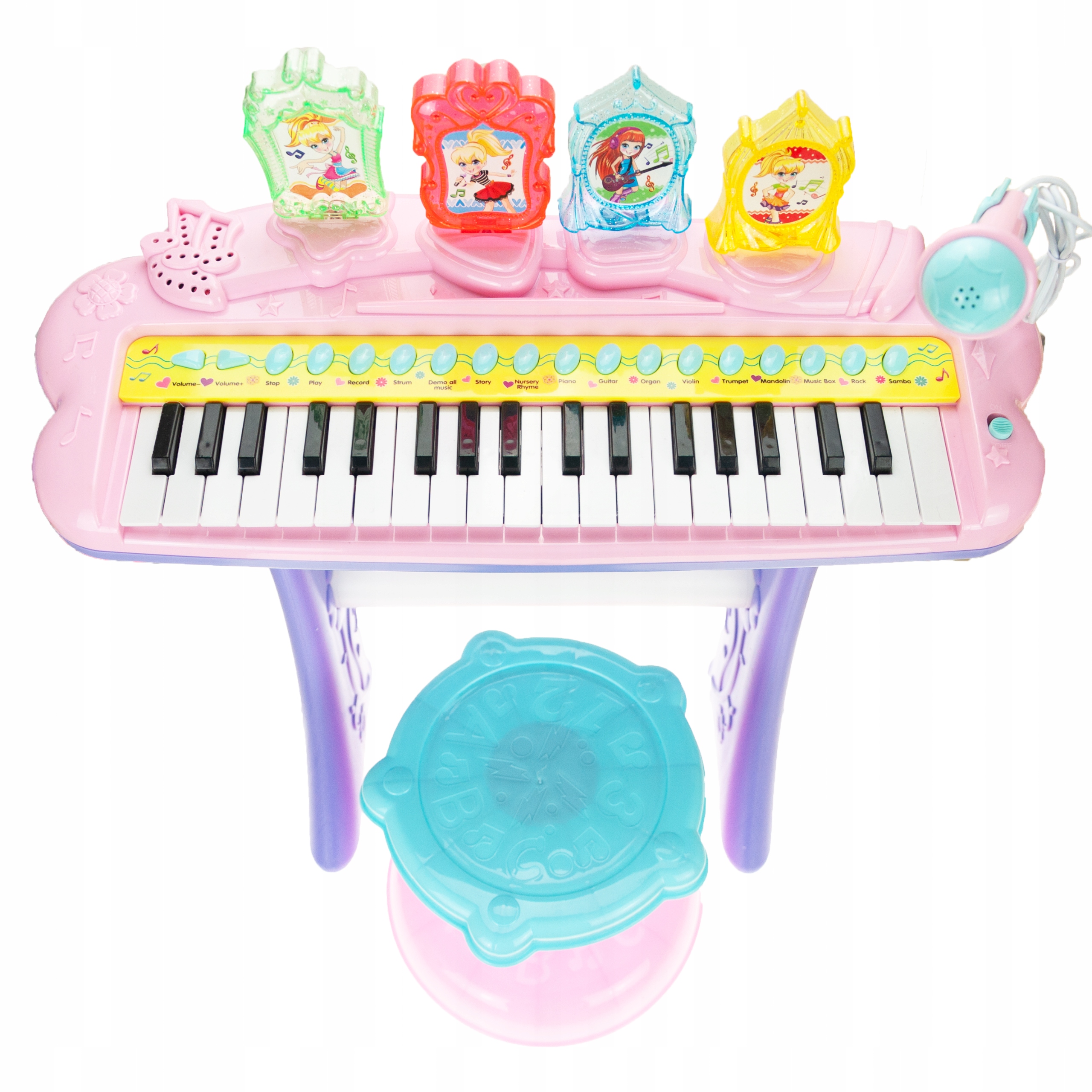 PIANINKO KEYBOARD DLA DZIECI Z TABORETEM i MIKROFONEM MUZYKA ŚWIECI PIOSENK Kod producenta LEAN