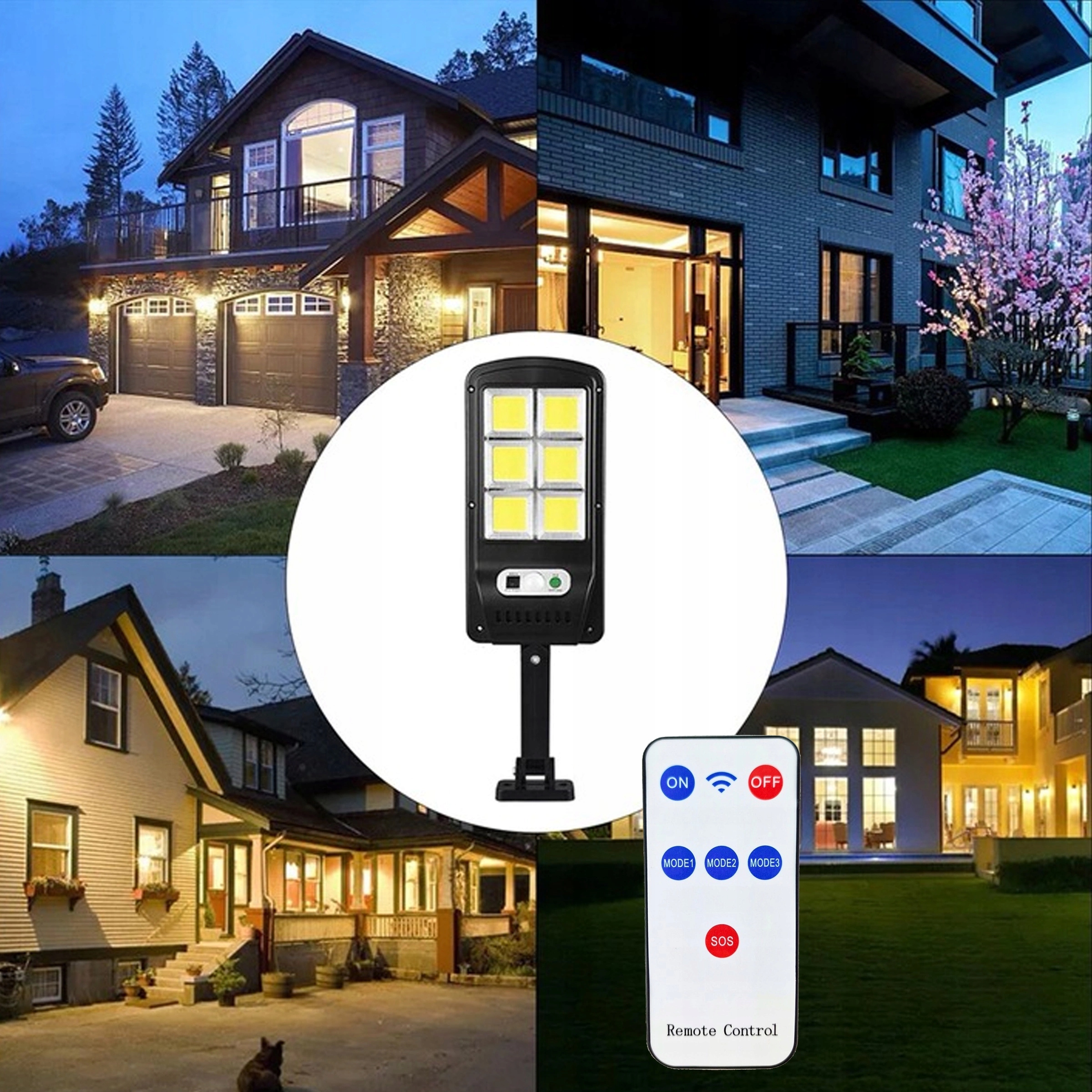 ERŐS NAPELEMES LED COB UTCAI SZÜRKÜLETI MOZGÁSÉRZÉKELŐ LÁMPA TÁVIRÁNYÍTÓVAL Megfelelőségi tanúsítványok CE WEEE