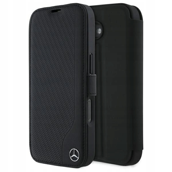 Mercedes MEBKP16S23RBGVK iPhone 16 6.1 čierny/black bookcase Leather Wood