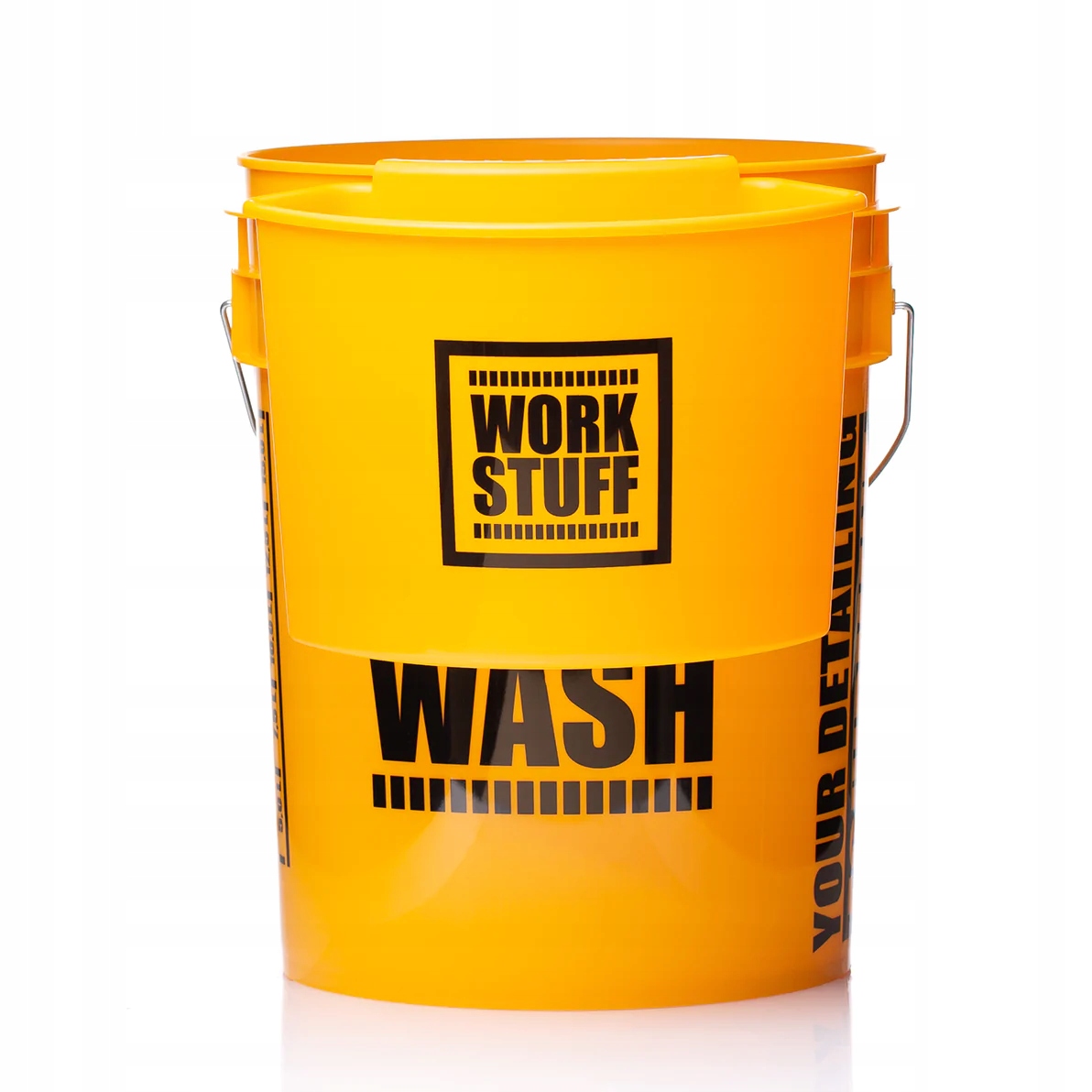 WORK STUFF Detailing Bucket Yellow WASH Wiadro + Separator organizer Hanger Waga produktu z opakowaniem jednostkowym 1 kg