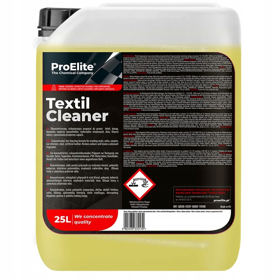 ProElite Textile Cleaner 25L Niskopický koncentrát na pranie čalúnenia