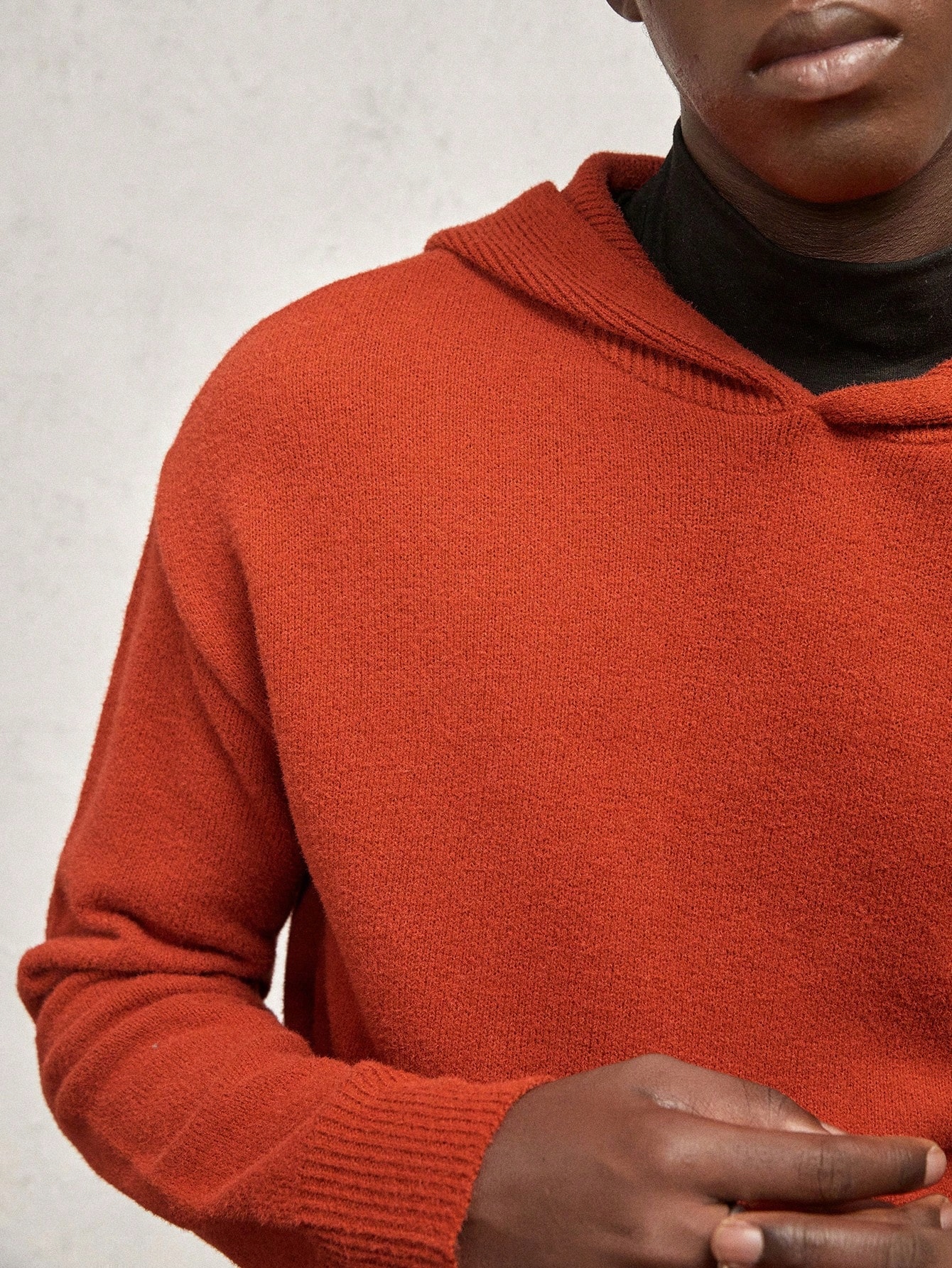 Pánský Volný Pletený Komplet S Kapucí Na Podzim Shein L