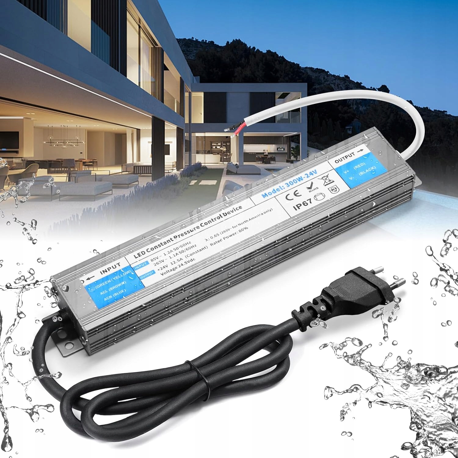 Napájecí zdroj Brimeti 24V 300W 12.5A IP67 vodotěsný, hermetický