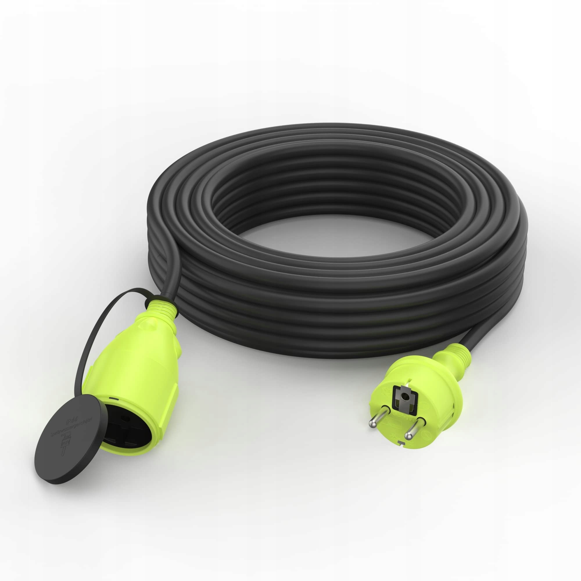 MUTECPower Przedłużacz 10m IP44 Zewnętrzny 1,5mm² Czarny Zielony — miniatura 6
