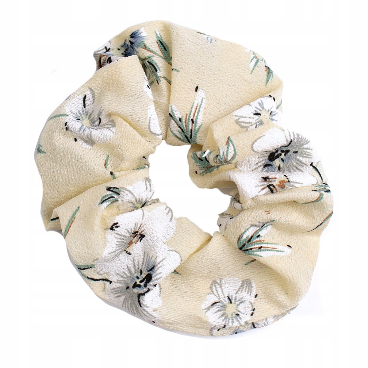 

Gumka do włosów Scrunchies Żółta kwiaty