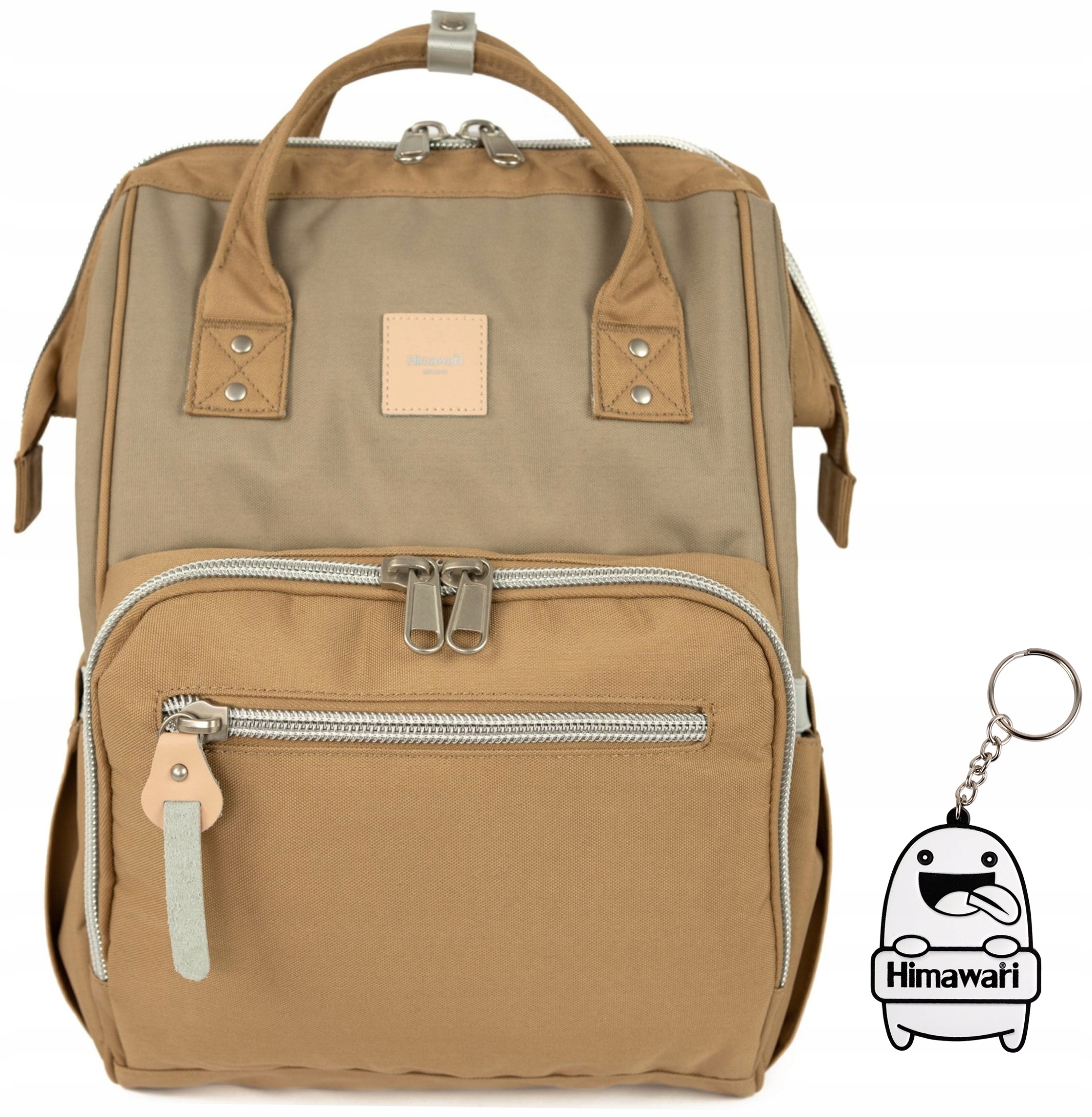 Batoh Himawari Double Keeper M organizér, rám, světle hnědý