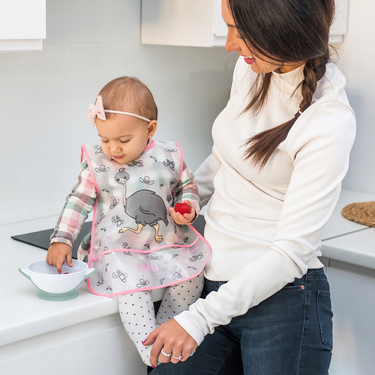 BABYONO MISKA MISECZKA Z PRZYSSAWKĄ ŁYŻECZKĄ I POKRYWKĄ DLA DZIECI 1063/04 Stan opakowania oryginalne