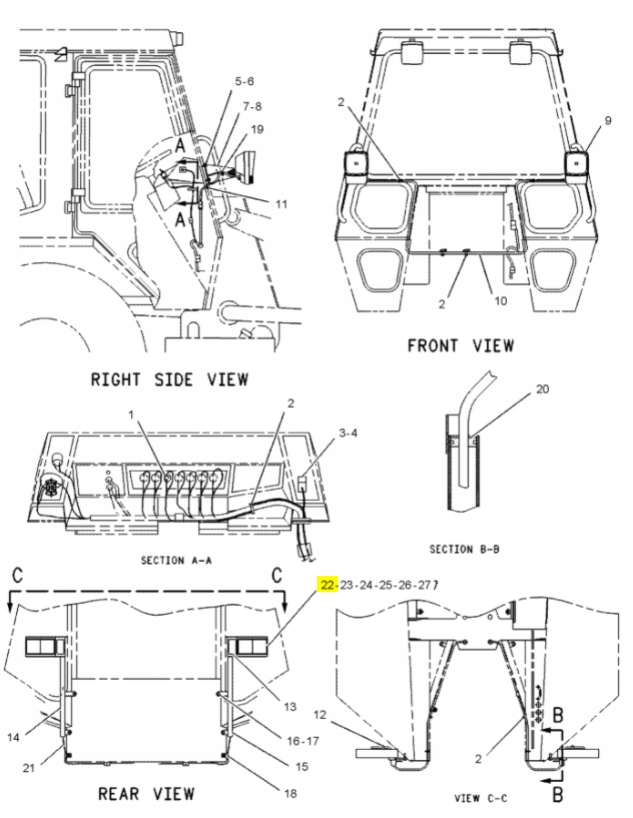 LAMPA TYL CVA KOPARKO LADOWARKA CAT Machine type Backhoe loader