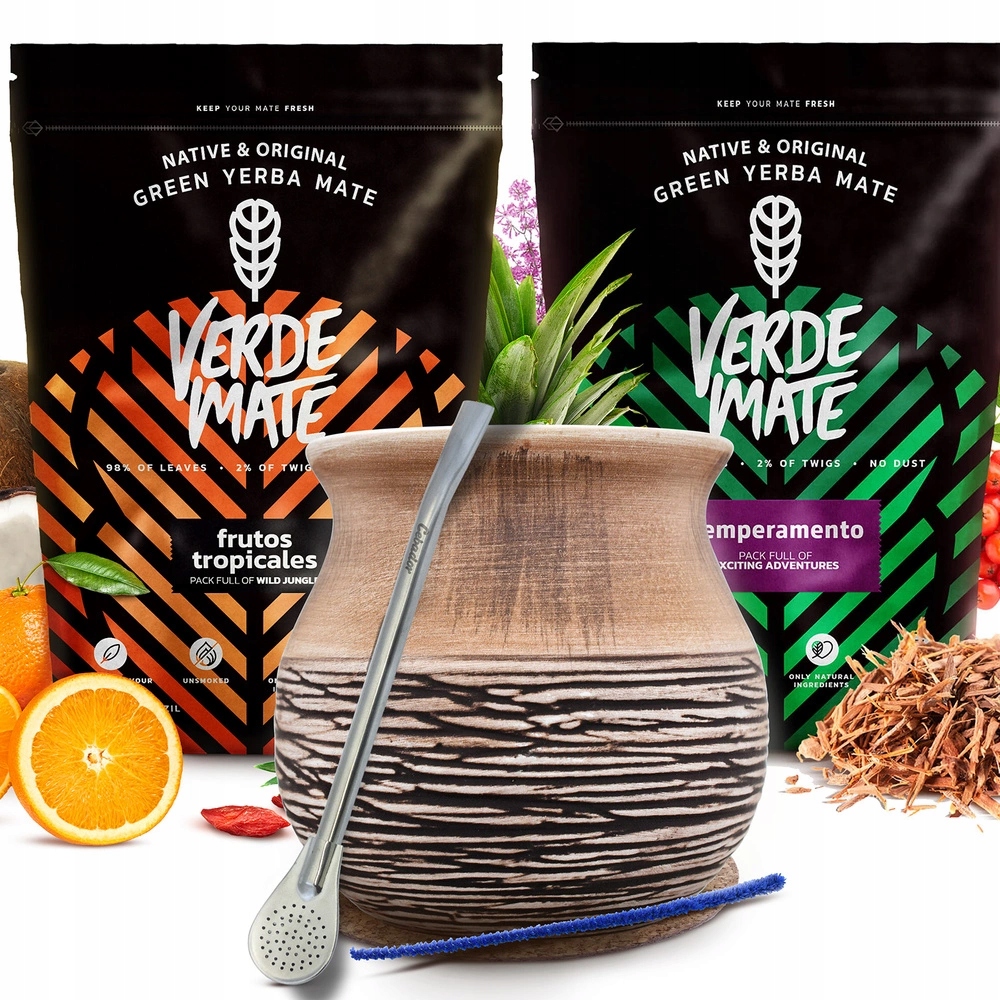 Levně Sada Yerba Mate Verde Mate Temperamento Frutos Tykwa 2x500g 1kg