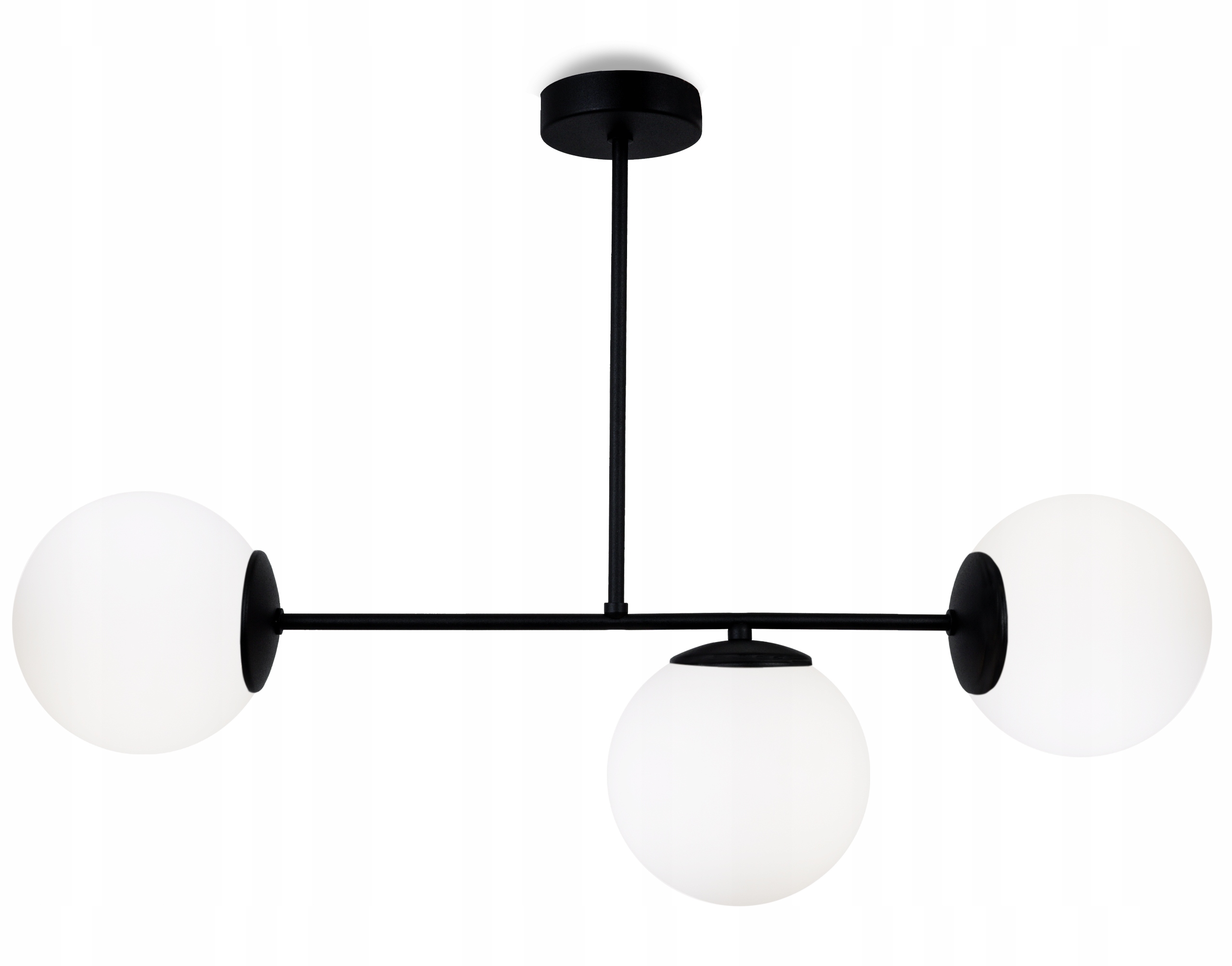 

Lampa Sufitowa Wisząca Żyrandol Białe Szklane Kule