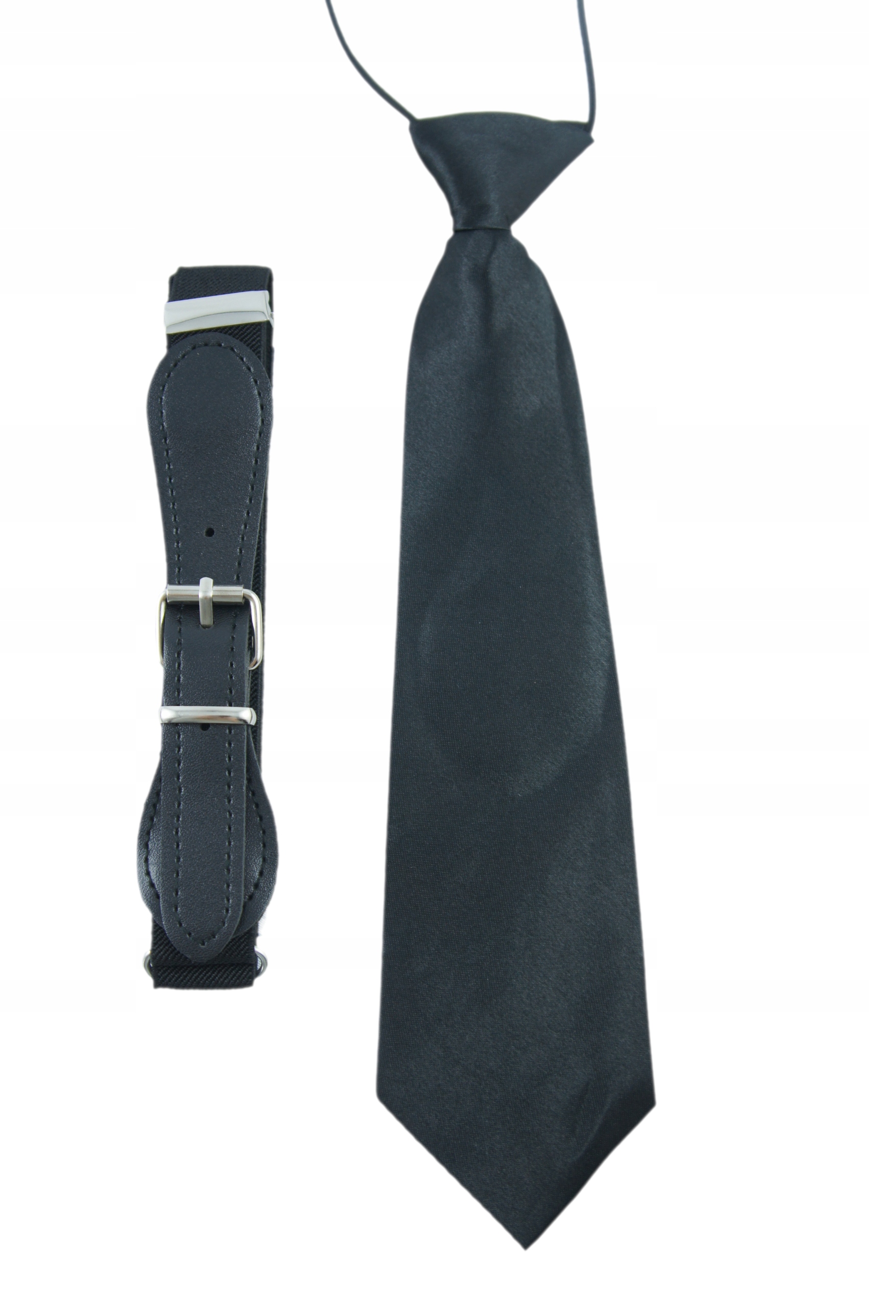 Czarny Pasek do spodni dla dziecka r. UNIWER regulowany Kolor czarny