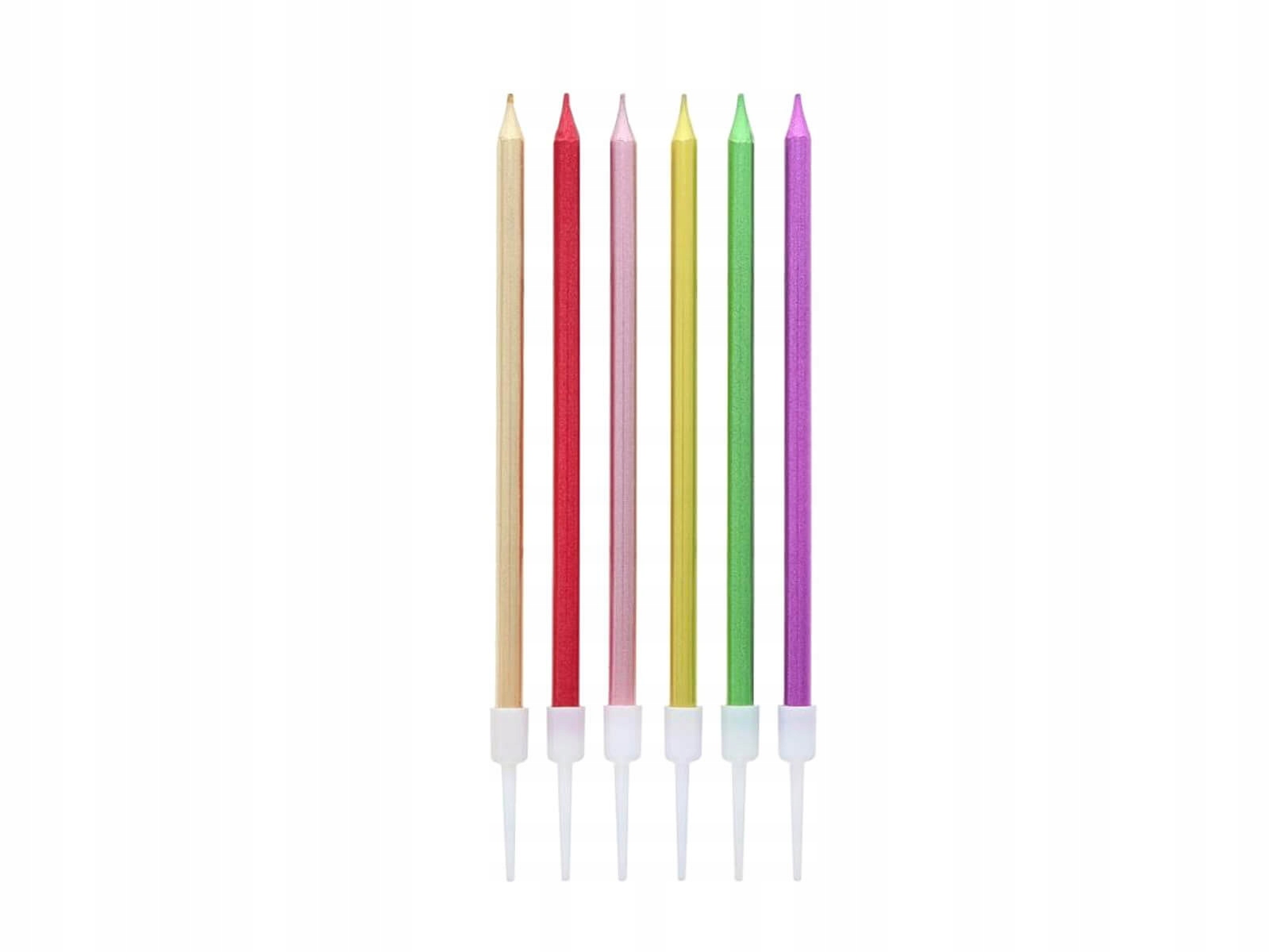 

Świeczki urodzinowe metaliczne mix 13,5 cm 6 szt.