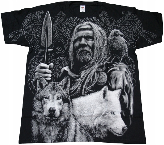 

Koszulka Viking Odin Wolf Wilk * sitodruk Hd r. XL
