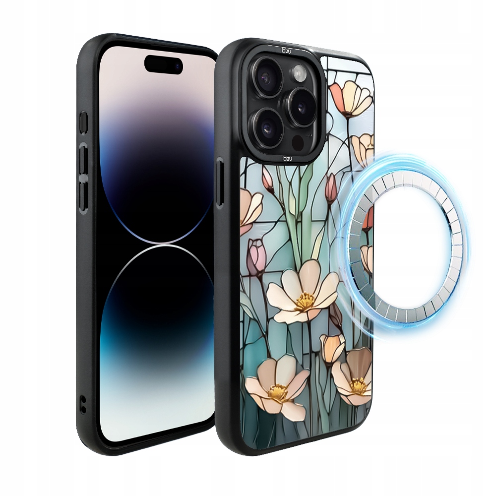 Pouzdro pro iPhone 14 Pro Ibizu DropGuard Matt s MagSafe, Šepot květin