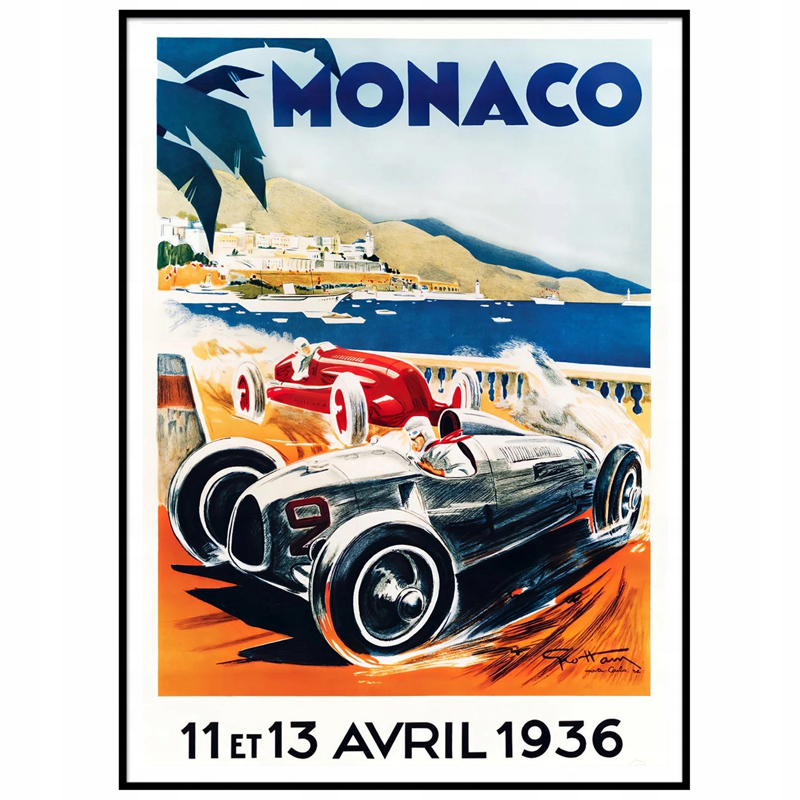 

Plakat Monaco Wyścigi samochodowe Vintage 50x70 cm