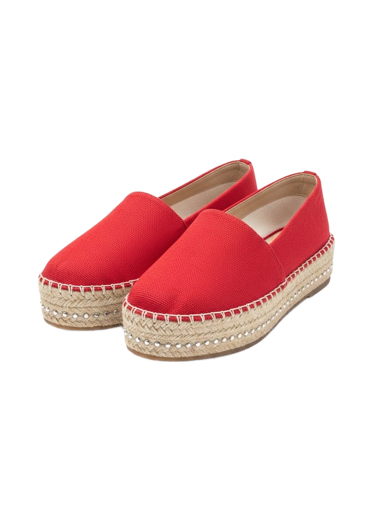 Schutz Červené Espadrilky Na Platformě S Cvočky 35 J0A